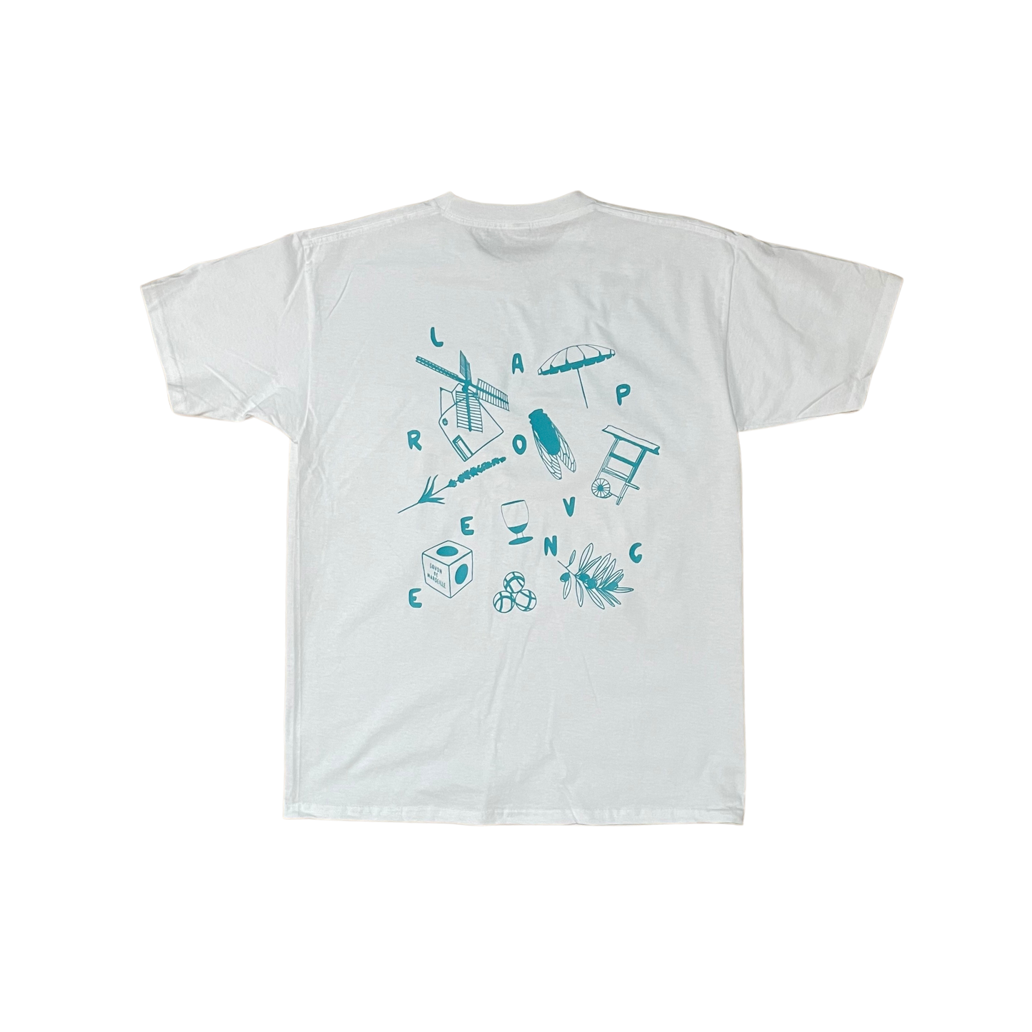 TEE-SHIRT LA PROVENCE BLANC ET BLEU