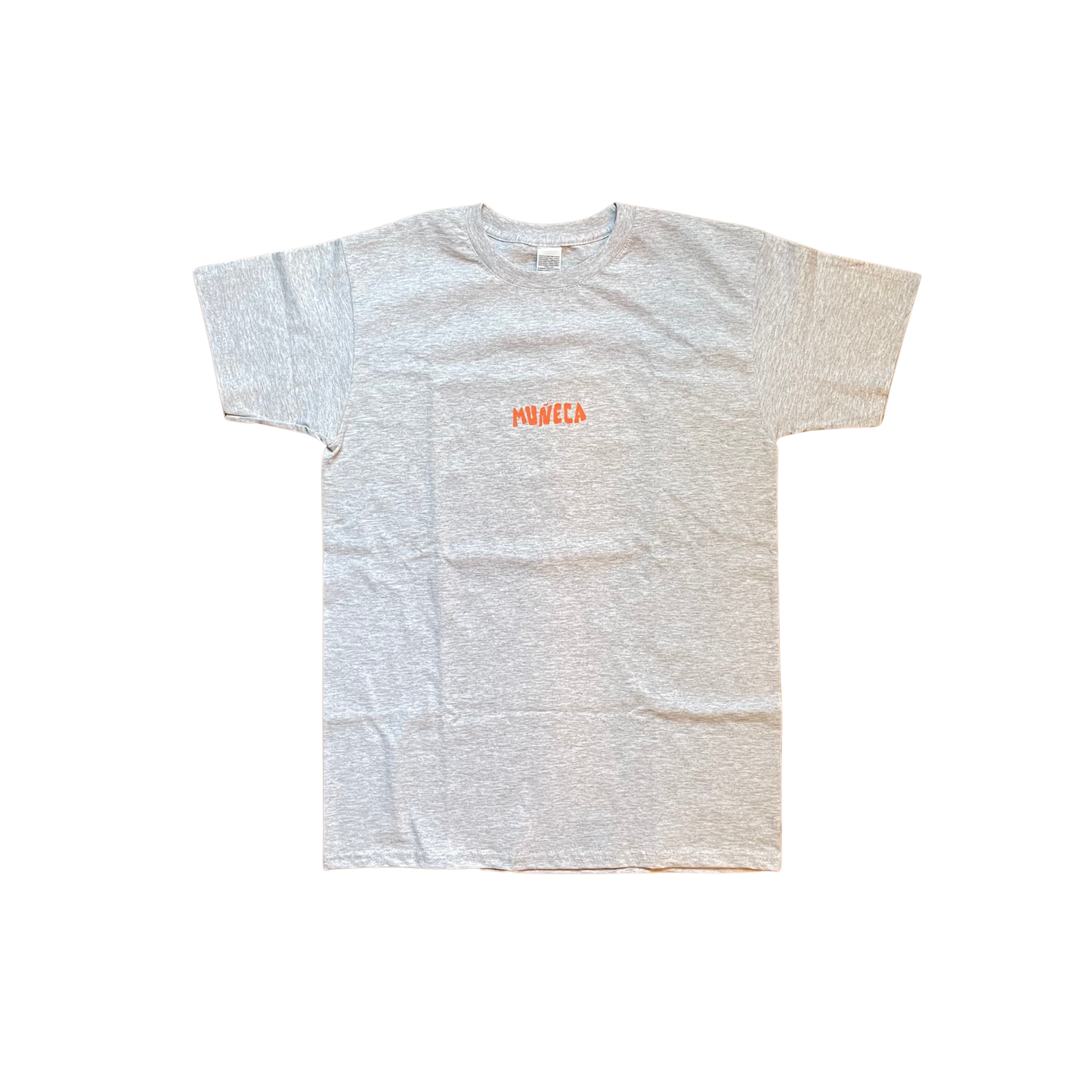 TEE-SHIRT MAIN GRIS ET ORANGE