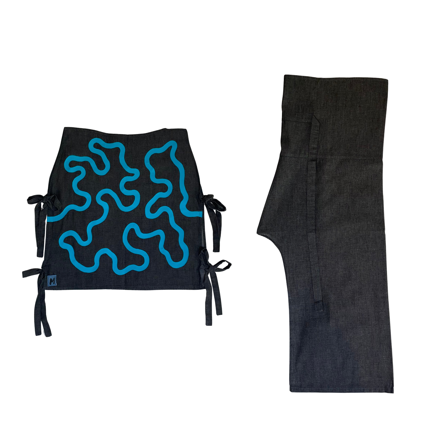 ENSEMBLE EN JEAN GILET SANS MANCHE + PANTALON TAILLE UNIQUE BLEU