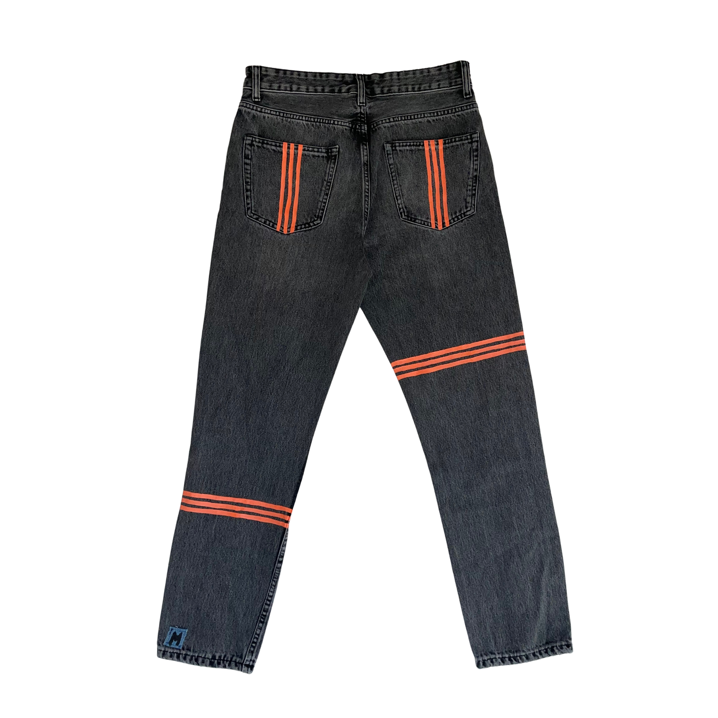 PANTALON JEAN TROIS TRAITS ORANGE