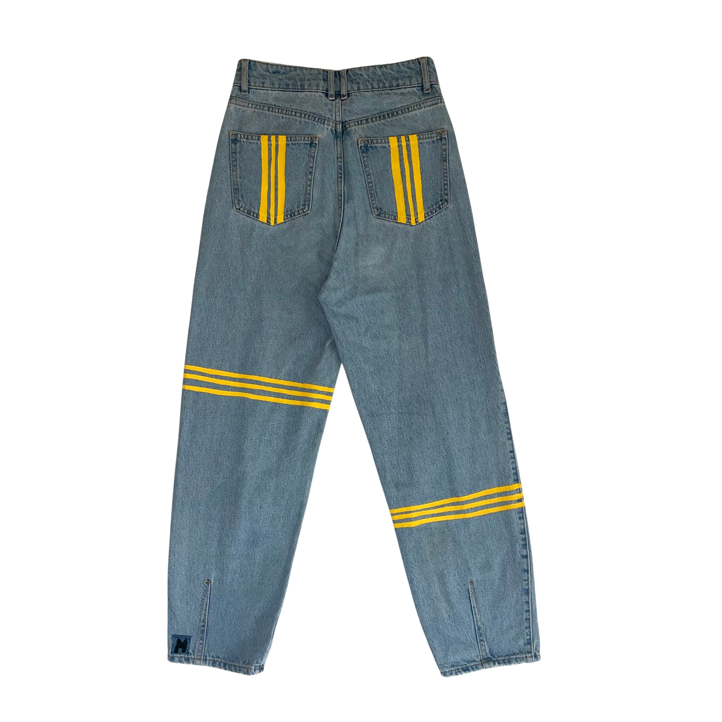 PANTALON JEAN TROIS TRAITS JAUNE
