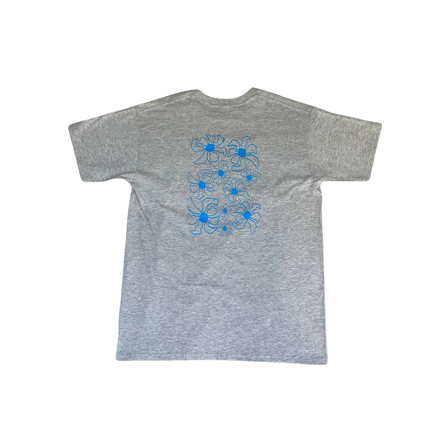 TEE-SHIRT FLEURS GRIS