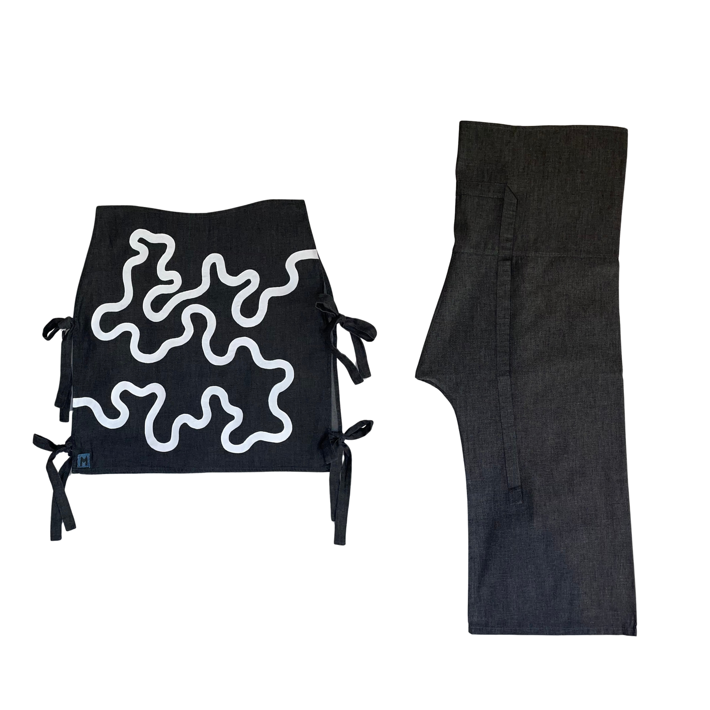 ENSEMBLE EN JEAN GILET SANS MANCHE + PANTALON TAILLE UNIQUE BLANCHE