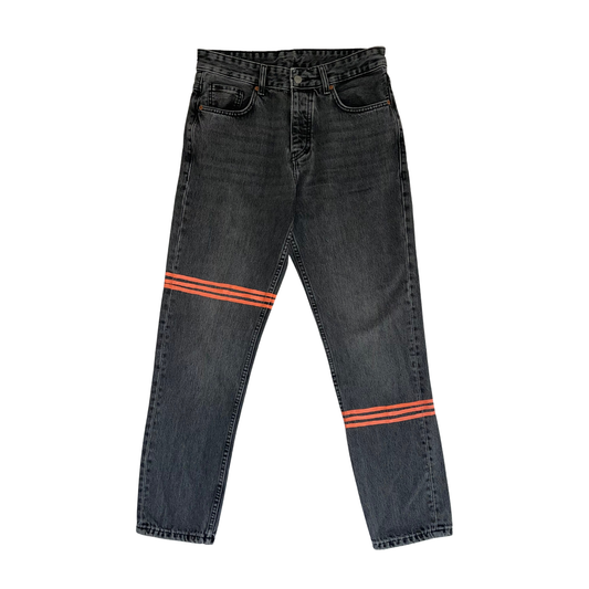 PANTALON JEAN TROIS TRAITS ORANGE